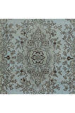 116x208 cm Çağdaş Mavi Halı, El Düğümlü Mutfak Halısı, Çiçek Desenli Küçük Halı