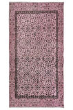 106x197 cm, Modern Ev Dekoru Halı, Pembe El Yapımı Halı, Geleneksel Yünlü Halı