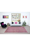 200x300 cm, Pembe El Yapımı Halı, Yenilenmiş Eski Halı, Yeniden Boyanmış Modern Halı