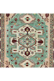 193x245 Cm Dekoratif El Yapımı Alan Halısı, Saçaklı Çağdaş Ev Dekoru Için Yeşil Halı, %100 Yün