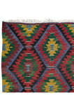 183x320 cm Geometrik Desenli Eski El Dokuma Türk Yünü Kilim 'Düz Dokuma'