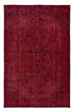 210x316 cm, Çağdaş El Düğümlü Halı, Kırmızı El Dokuması Yün ve Pamuktan Yapılmış Alan Halısı