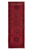 122x340 cm, Kırmızı Yolluk Halı, El Yapımı Koridor Halısı, Mutfak Halısı