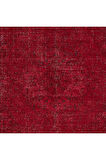 185x296 cm, Yenilenmiş Kırmızı El Yapımı Halı, Modern Yün ve Pamuktan Yapılmış Eski Halı