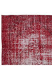 175x276 cm, Kırmızı El Yapımı Halı, Yenilenmiş Eski Halı, Yeniden Boyanmış Modern Halı