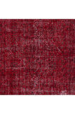 172x270 cm, Yeniden Boyanmış Kırmızı El Dokuma Halı, El Yapımı Eski Halı