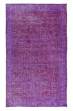 194x320 cm Ev Dekoru Mor Halı, El Dokuması Eski Halı, Yenilenmiş Türk Halısı