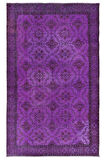 186x305 cm El Yapımı Mor Halı, Eski Türk Halısı, Modern Ev Dekoru Yünlü Halı