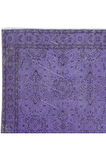 114x202 cm Mor El dokuması Halı, El Düğümlü Alan Halısı, Eski Türk Halısı
