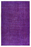 190x290 cm Mor Tonlarda El Dokuması Halı, Modern El Düğümlü Halı, Eski Türk Halısı