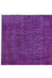 205x306 cm El Yapımı Mor Halı, El Dokuması Eski Halı, Modern Türk Halısı