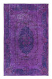 200x312 cm Ev Dekoru Mor Halı, El Dokuması Eski Halı, Yenilenmiş Türk Halısı