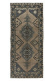 140x319 cm Madalyonlu Eski El Yapımı Koridor Halısı, Geniş Koridor Yolluğu