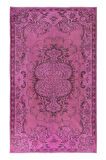 181x300 cm, Pembe El Yapımı Halı, Yenilenmiş Yün ve Pamuktan Yapılmış Eski Türk Halısı