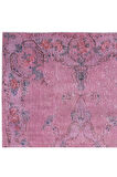 163x266 cm, El Düğümlü Pembe Halı, Dekoratif El Dokuması Yün ve Pamuktan Yapılmış Alan Halısı
