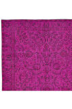 160x265 cm, Pembe El Yapımı Halı, Yenilenmiş Eski Halı, Yeniden Boyanmış Modern Halı