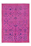 197x275 cm, Eski El Yapımı Türk İşi Halı, El Dokuma Pembe Halı