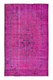 178x294 cm, Pembe El dokuması Halı, El Düğümlü Alan Halısı, Eski Türk Halısı