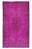 176x291 cm, El Düğümlü Pembe Halı, Modern El Dokuması Yün ve Pamuktan Yapılmış Alan Halısı