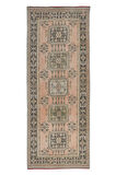 136x336 cm Koridor Dekoru için El Düğümlü Yolluk Halısı, Eski Anadolu Koridor Halısı