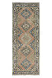 138x365 cm Koridor için El Düğümlü Yolluk Halı, Eski Konya Sille Koridor Halısı