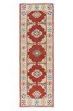 74x221 Cm Modern Kırmızı & Bej Renklerde Türk Halısı, Küçük Koridor Yolluğu, %100 Yün