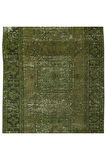 130x340 cm El Düğümlü Yeşil Koridor Halısı, Modern El Dokuması YünlüYolluk Halısı