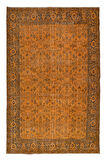 202x318 cm Turuncu El Düğümlü Halı, Modern Mutfak Halısı, Modern Ofis Halısı
