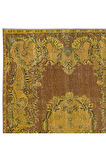 168x288 cm Decorative Sarı El Dokuması Halı, Yeniden Boyanmış Eski Halı