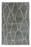122x183 cm Gri Modern Fas Tülü Halısı, %100 Doğal Boyanmamış Yün, Yüksek Kaliteli Berber Halı