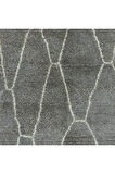 122x183 cm Gri Modern Fas Tülü Halısı, %100 Doğal Boyanmamış Yün, Yüksek Kaliteli Berber Halı