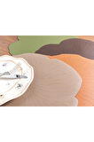 Flowery Suni Deri 2'li Amerikan Servis 40 Cm Kahverengi