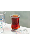 Dotsy Cam 6'lı Çay Bardağı 155 ml Lacivert