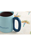 Creative New Bone China Kupa 350 Ml Açık Mavi