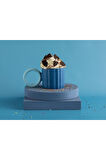 Angled New Bone China Kupa 260 Ml Lacivert - Açık Mavi
