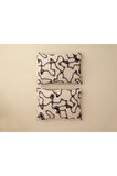 Abstract Art Dijital Baskılı Soft Cotton 2'li Yastık Kılıfı 50x70 Cm Bej