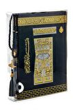 Kabe Desenli Kuranı Kerim - Sade Arapça - Rahle Boy - Bilgisayar Hatlı - Sesli - İnci Tesbih Set