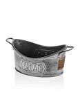 THE MİA GALVANİZ EKMEK SERVİSİ 28x17 CM STONE