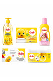 Yenidoğan Bebek Bakım ve Çamaşır Seti - 1200 ml Yumuşatıcı + 700 ml Şampuan + Likit Pudra + Sabun + Kulak Çubuğu 100'lü