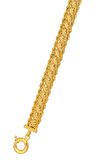 14 Ayar Altın Üç Sıra Halat Pullu Bileklik 10 Mm