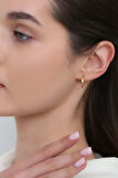 14 Ayar Altın Oval Ajda Küpe 1.2 Cm