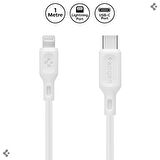 Spigen Essential USB-C to Lightning (1 Metre) Hızlı Şarj/Data Kablosu MFI Lisanslı C10CL Beyaz