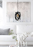 Decodelight Endüstriyel Siyah Metal Oval Model Tekli Sarkıt Salon Hol Mutfak Avize Modelleri