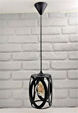 Decodelight Endüstriyel Siyah Metal Oval Model Tekli Sarkıt Salon Hol Mutfak Avize Modelleri