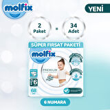 Molfix Premium Süper Fırsat Paketi 6 Beden 68 Adet