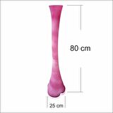 Uzun Derin Çatlatma Fuşya Pembe Renkli Su Geçirmez Köşe 80cm Vazo