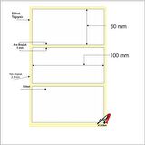 PİA Etiket 60 mm x 100 mm 500 Adet Termal Barkod Etiketi 500 Sarımlı