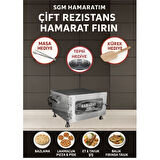 SGM Hamaratım Çift Rezistans Hamarat Pratik Mini Fırın 2000w Bazlama Ekmek Lahmacun Pide Pizza Et 