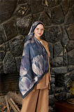 Siyah/Mor Winter Bloom Soft Şal