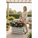 Modüler Yükseltilmiş Bahçe Yatağı Yükseltilmiş Sebze Yatağı Çiçeklik No:0 (60X34) Gri